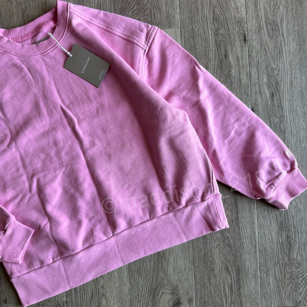 Everlane Track Oversized Crew Bubble Gum Pink Medium